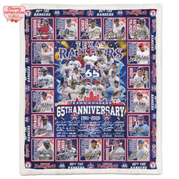 The Texas Rangers 65th Anniversary 1961-2026 Special New Fleece Blanket