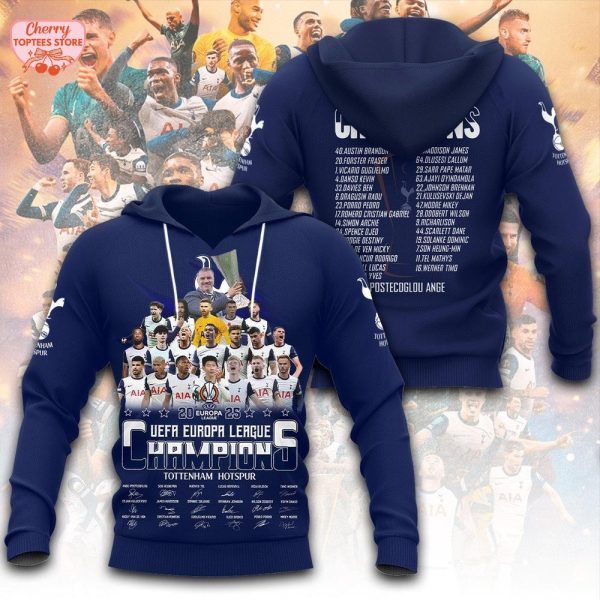 Tottenham Hotspur UEFA Europa League 2025 Champions Navy T-Shirt