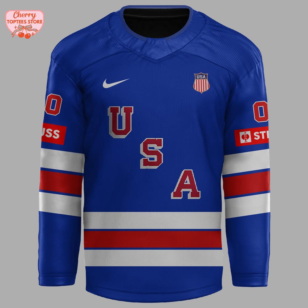 USA Ice Hockey World Champions 2025 Blue Hockey Jersey USA Ice Hockey World Champions 2025 Blue Hockey Jersey