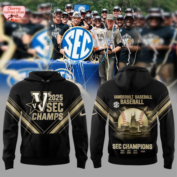Vanderbilt Anchor Down Baseball 2025 SEC Champions Hoodie