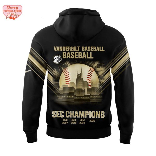 Vanderbilt Anchor Down Baseball 2025 SEC Champions Hoodie