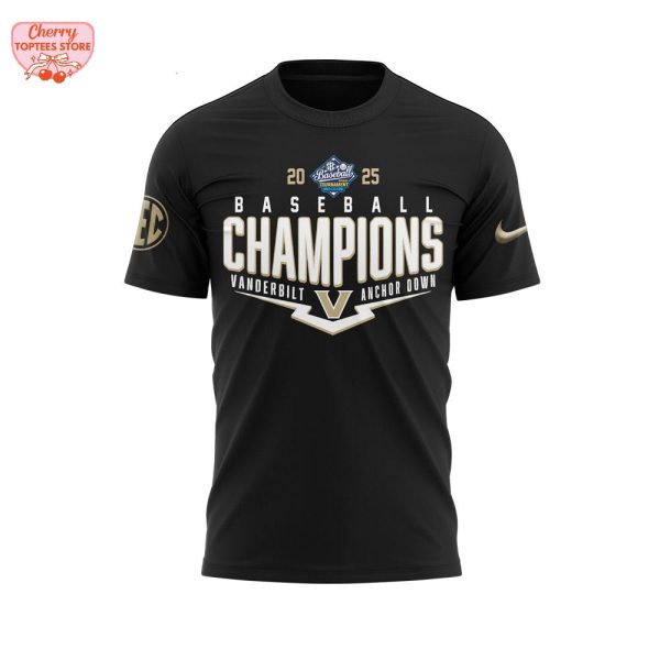 Vanderbilt Anchor Down Baseball SEC Champions 2025 T-Shirt