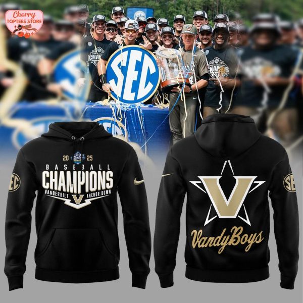 Vanderbilt Anchor Down Baseball SEC Champions 2025 T-Shirt