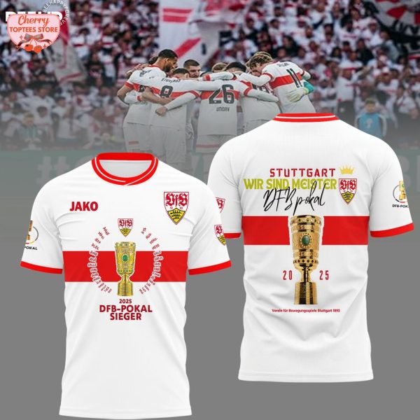 VfB Stuttgart 2025 DFB-Pokal Sieger Cup Winner Red White T-Shirt