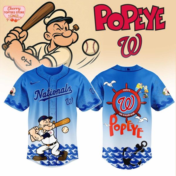 Washington Nationals MLB x Popeye For Fans 2025 Baseball Jersey