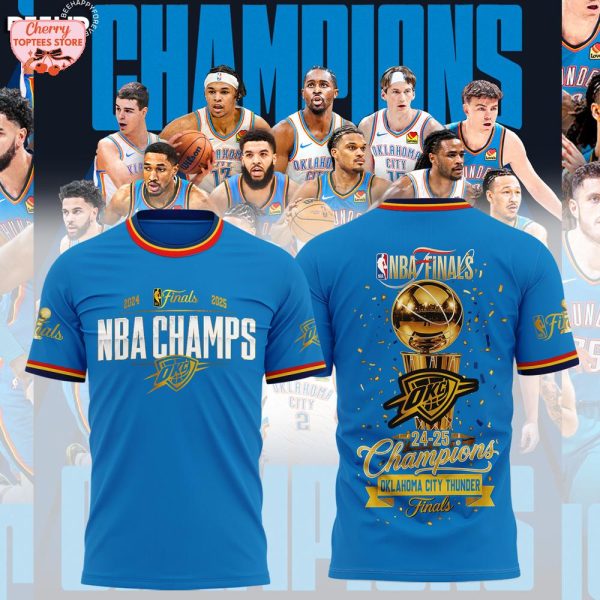 NBA Final 2024-2025 Champions Oklahoma City Thunder Special New T-Shirt – Blue