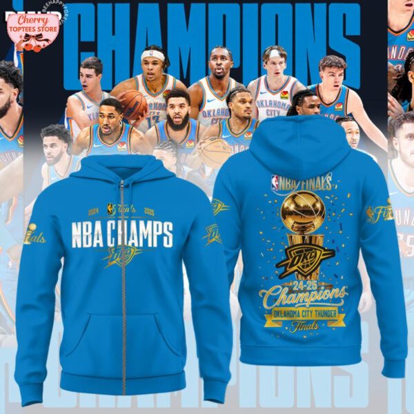 NBA Final 2024-2025 Champions Oklahoma City Thunder Special New T-Shirt – Blue