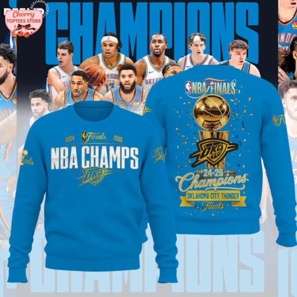NBA Final 2024-2025 Champions Oklahoma City Thunder Special New T-Shirt – Blue
