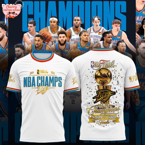 NBA Final 2024-2025 Champions Oklahoma City Thunder Special New T-Shirt – White