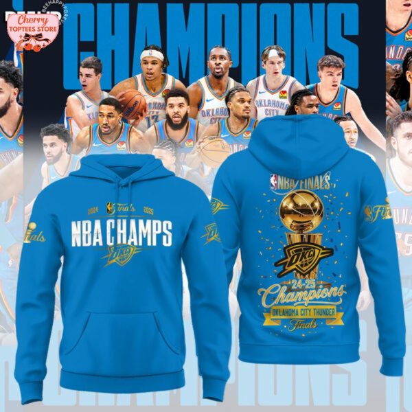 Oklahoma City Thunder NBA Final 2024-2025 Champions Special New T-Shirt – Blue