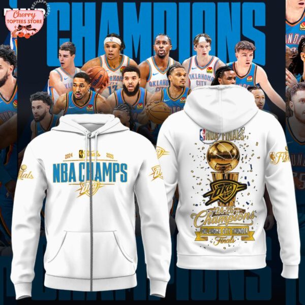 Oklahoma City Thunder NBA Final 2024-2025 Champions Special New T-Shirt – White