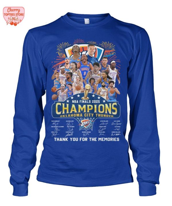 Oklahoma City Thunder NBA Finals 2025 Champions Thank You For The Memories T-Shirt