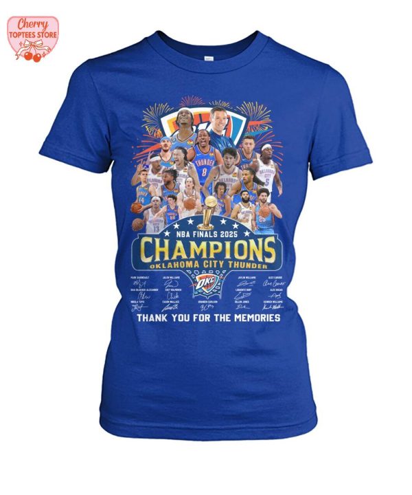 Oklahoma City Thunder NBA Finals 2025 Champions Thank You For The Memories T-Shirt