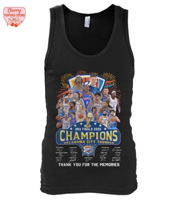 Oklahoma City Thunder NBA Finals 2025 Champions Thank You For The Memories T-Shirt