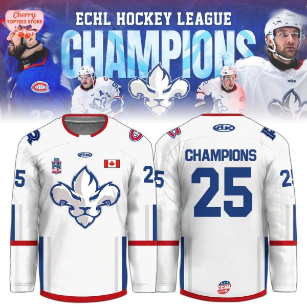 Trois-Rivieres Lions 2025 ECHL Hockey League Champions Hockey Jersey